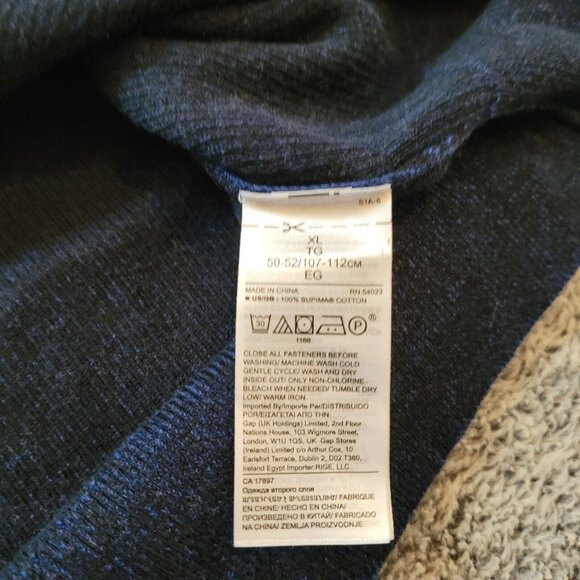 Banana Republic Mens Sweater Size XL Blue 100% Supima Cotton 1/4 Zip 161093 - Picture 8 of 10